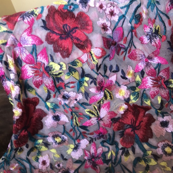 Kevan Hall Floral Embroidered Sheet Organza Top S - Picture 2 of 9